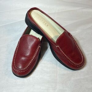 Lauren Ralph Lauren Red Leather Loafers
